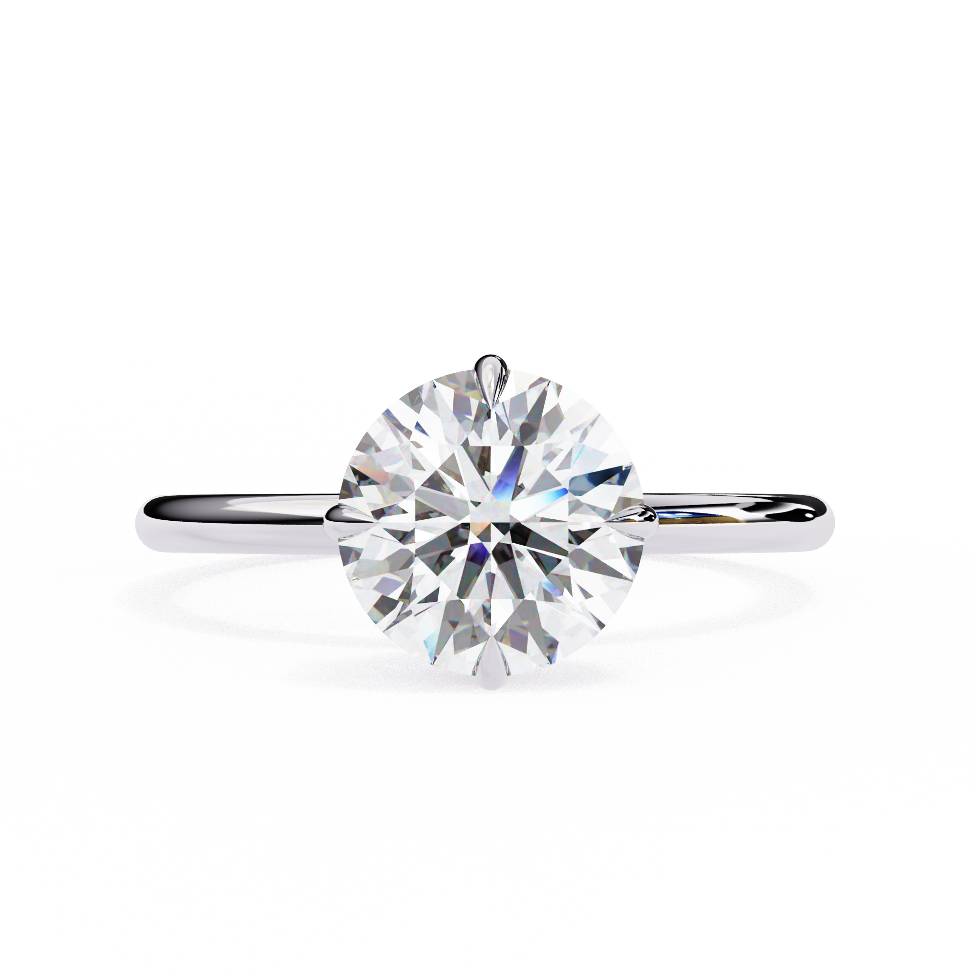 2 Ct Round Shape Solitaire Lab Diamond Engagement Ring Lab Diamond Engagement Rings