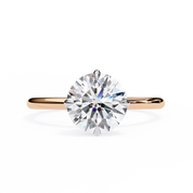 2 Ct Round Shape Solitaire Lab Diamond Engagement Ring 18K Rose Gold Lab Diamond Engagement Rings