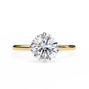 2 Ct Round Shape Solitaire Lab Diamond Engagement Ring 18K Yellow Gold Lab Diamond Engagement Rings