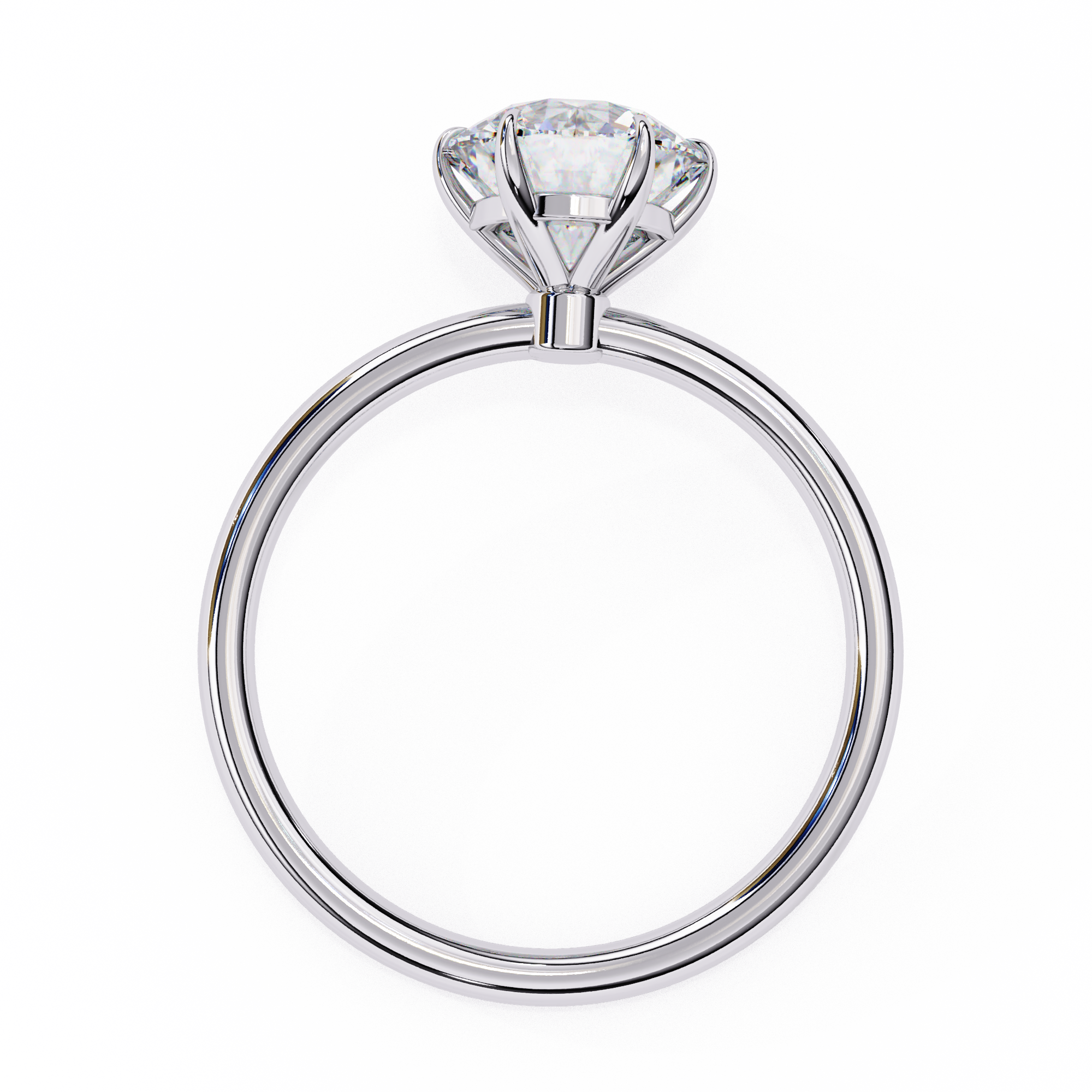 2 Ct Round Shape Solitaire Lab Diamond Engagement Ring Lab Diamond Engagement Rings