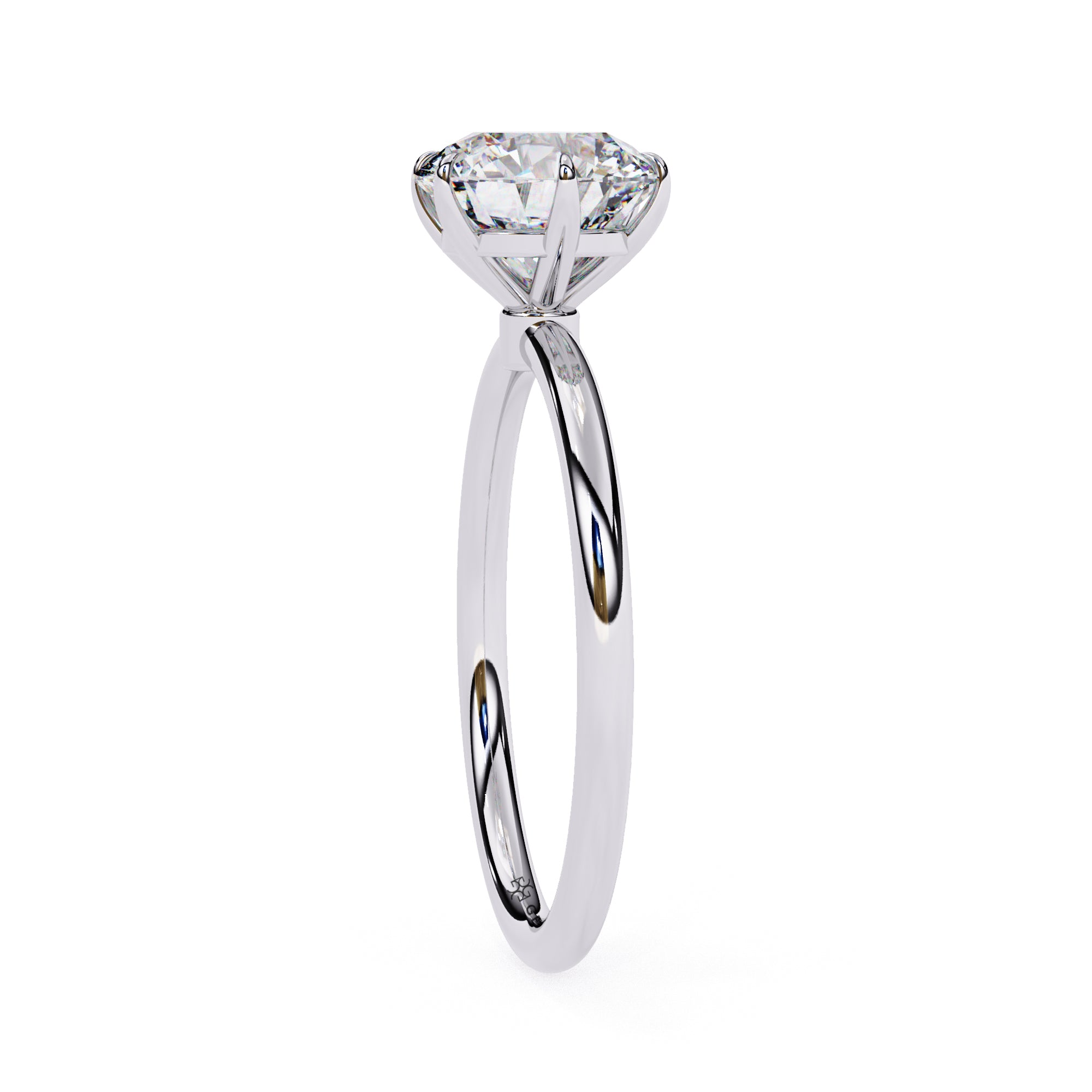 2 Ct Round Shape Solitaire Lab Diamond Engagement Ring Lab Diamond Engagement Rings