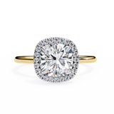 Cushion Cut Halo Lab Created Diamond Engagement Ring
