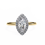 1.20 Carat Marquise Cut Halo Lab Diamond Engagement Ring