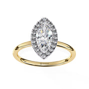 1.20 Carat Marquise Cut Halo Lab Diamond Engagement Ring