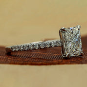 1.20 Carat Radiant Cut Lab Grown Diamonds Ring With Accents