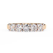 1 Carat Round Cut 5 Stone Diamond Wedding Band In White Gold 18K Rose Gold Natural Diamond Eternity Wedding Rings