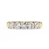 1 Carat Round Cut 5 Stone Diamond Wedding Band In White Gold