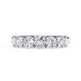 1 Carat Round Cut 5 Stone Diamond Wedding Band In White Gold