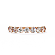 1 Carat Round Cut Half Eternity Diamond Wedding Band In Rose Gold 18K Rose Gold Natural Diamond