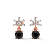 0.82 Ct Black Diamond Drop Earrings In Rose Gold 18K Rose Gold