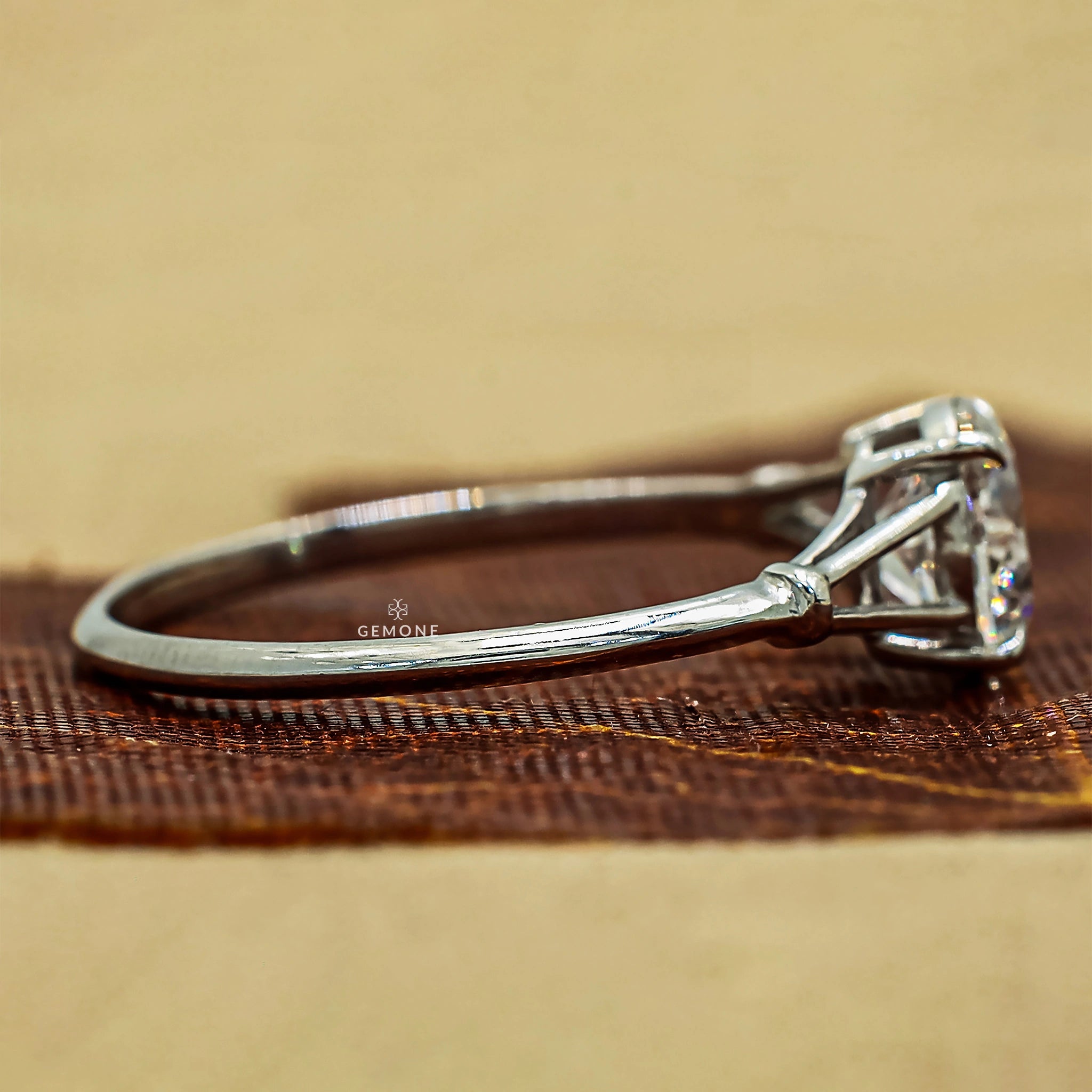 1 Ct Round Split Shank Lab Diamond Ring