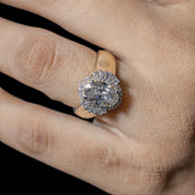 2.61 Carat Oval Diamond Cocktail Ring in Gold for Women