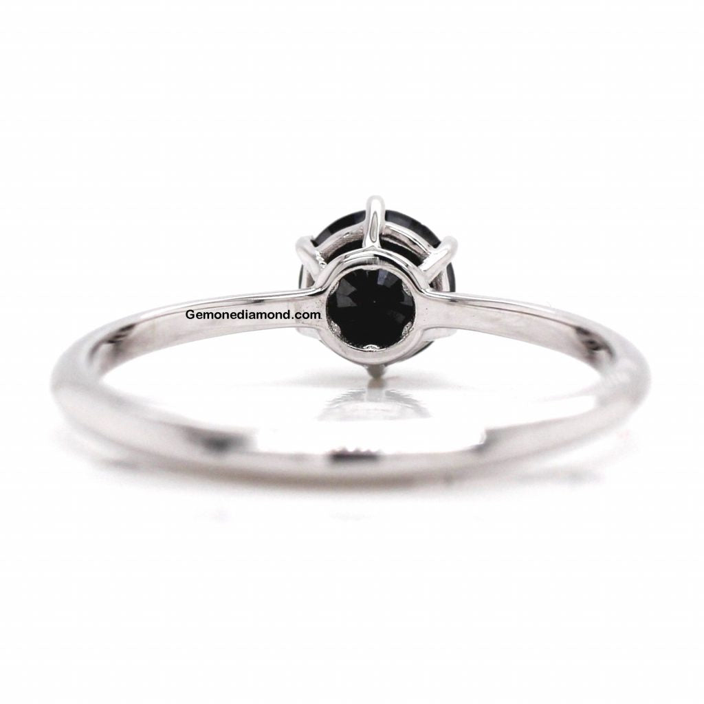 1 Carat Round Cut 6 Prong Solitaire Black Diamond Engagement Ring Solitaire Engagement Rings