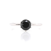 1 Carat Round Cut 6 Prong Solitaire Black Diamond Engagement Ring Solitaire Engagement Rings