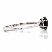 1 Carat Round Cut 6 Prong Solitaire Black Diamond Engagement Ring Solitaire Engagement Rings