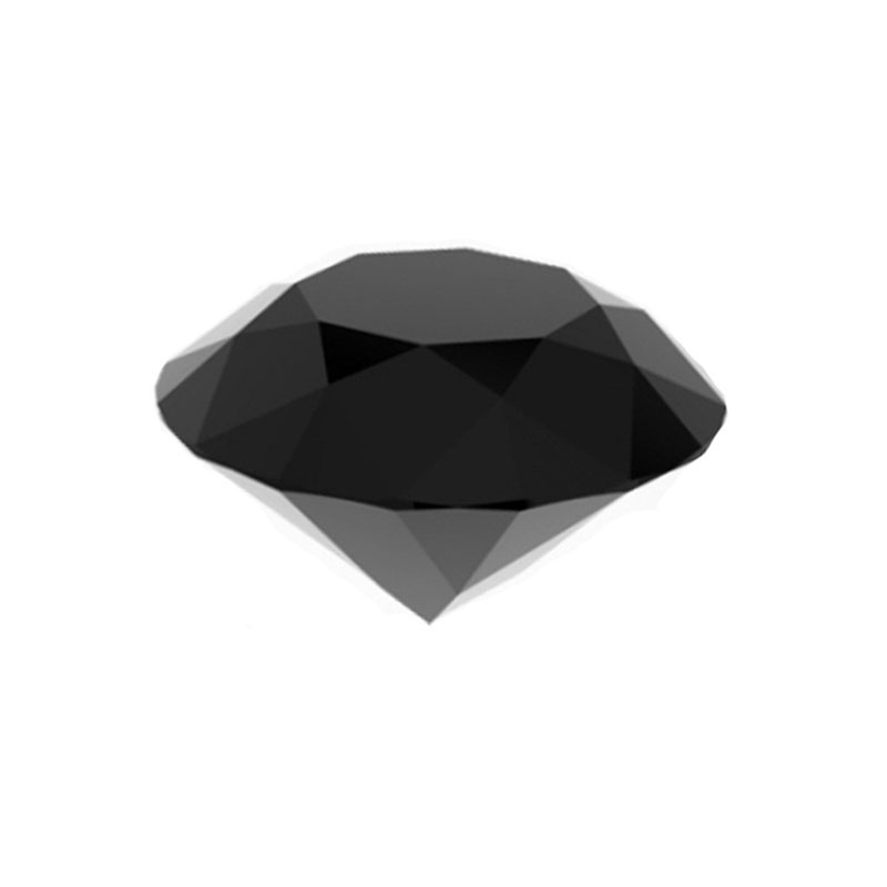 11 MM Round Cut Black Diamond For Sale
