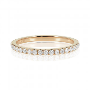 0.80 Carat Round Shape Channel Setting Diamond Eternity Ring In Yellow Gold 18K Rose Gold Natural Diamond Eternity Wedding Rings