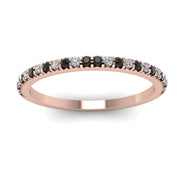 0.60 Carat Round Cut Diamond Bar Setting Black And White Diamond Half Eternity Ring