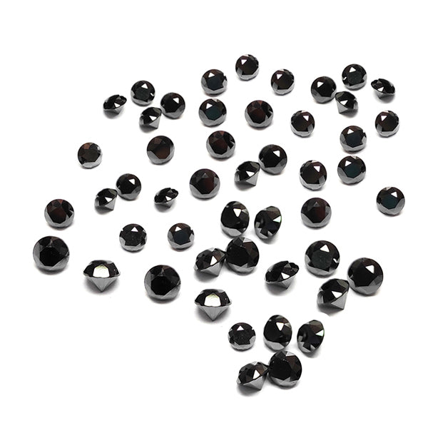 1 Carat Round Cut Calibrated Black Diamond Lot