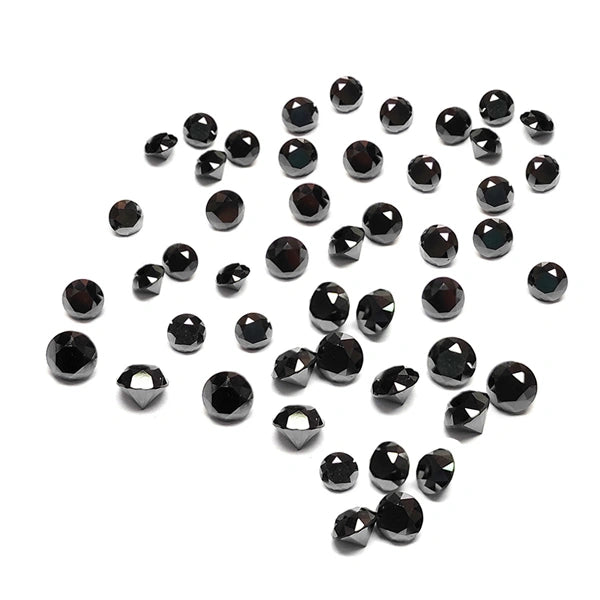 1 Carat Round Cut Calibrated Black Diamond Lot