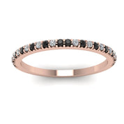 0.60 Carat Round Cut Bar Setting Black And White Diamond Half Eternity Ring