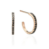 Black Diamond Hoop Earrings for Women's