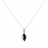 2 Ct Marquise Cut Diamond Solitaire Prong Set Black Diamond Pendant