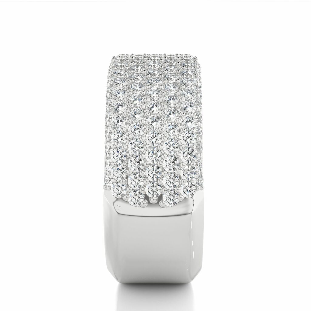 2.19 Ct Round Cut 7 Row Pave Setting Diamond Wedding Band Diamond Wedding Bands