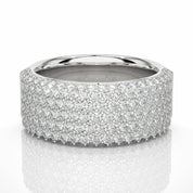 2.19 Ct Round Cut 7 Row Pave Setting Diamond Wedding Band 950 Platinum Natural Diamond Diamond Wedding Bands