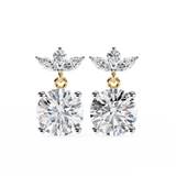 2.04 Carat Diamond Drop Earrings Floral Marquise Dangle Design