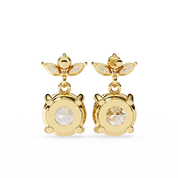 2.04 Carat Diamond Drop Earrings Floral Marquise Dangle Design