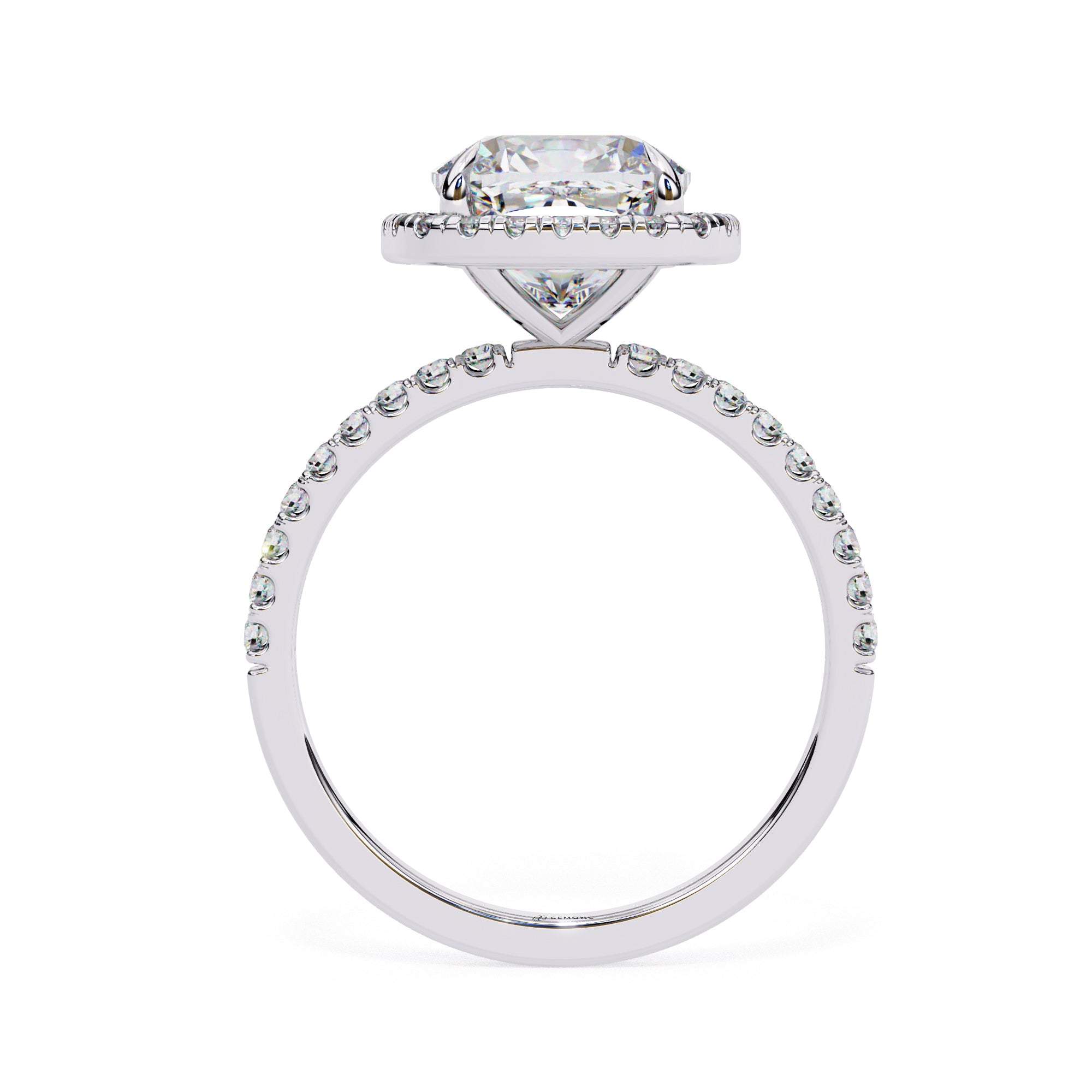 2.38 Carat Cushion Cut Halo Lab Diamond Engagement Ring Promise Engagement Rings