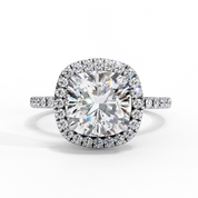 2.38 Carat Cushion Cut Halo Lab Diamond Engagement Ring Promise Engagement Rings