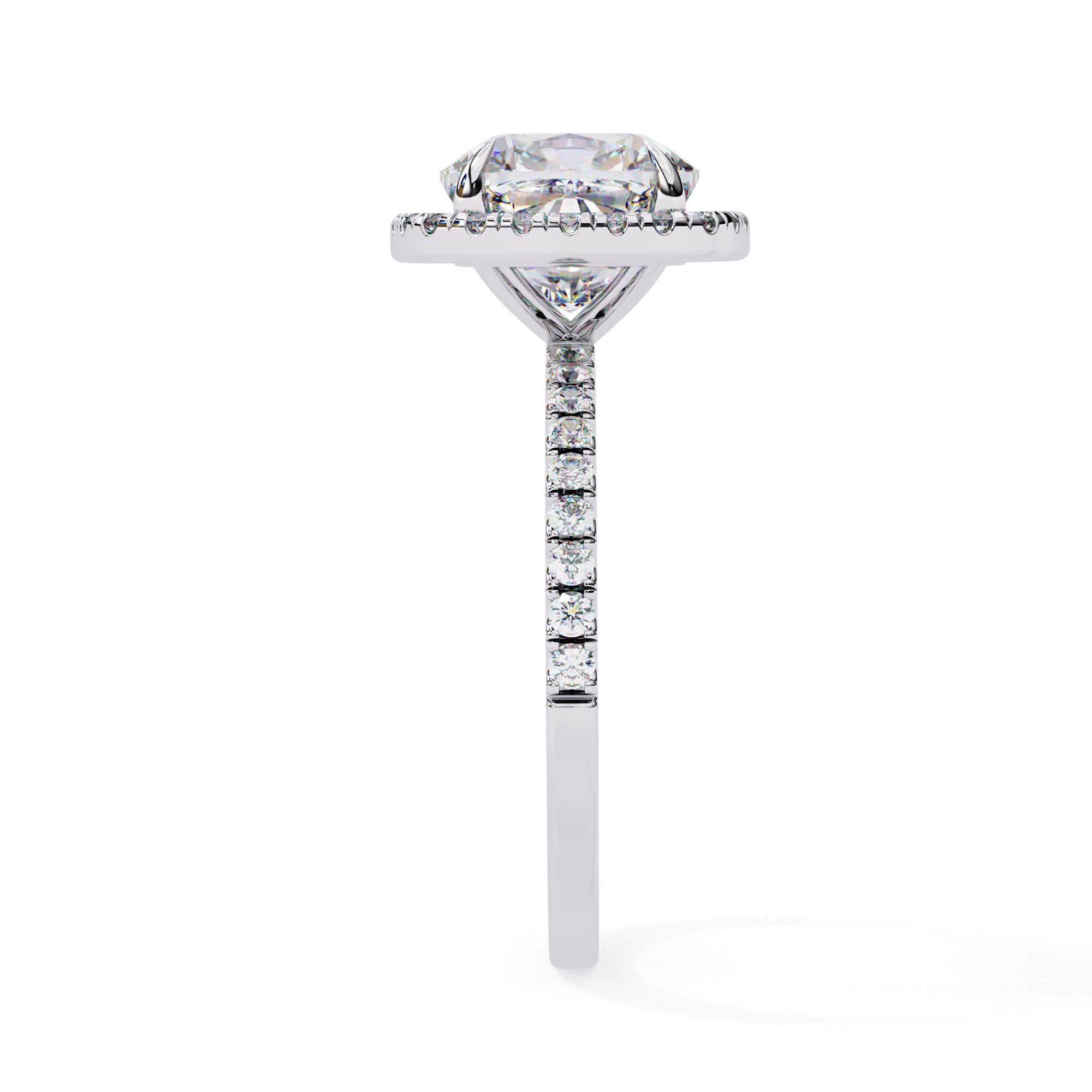 2.38 Carat Cushion Cut Halo Lab Diamond Engagement Ring Promise Engagement Rings