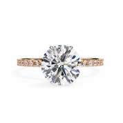 2.35 Ct Lab Created Round Cut Halo Lab Diamond Ring 18K Rose Gold