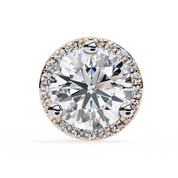 2.2 Ct. Round Halo Diamond Stud Earrings Women's Classic Bezel Look