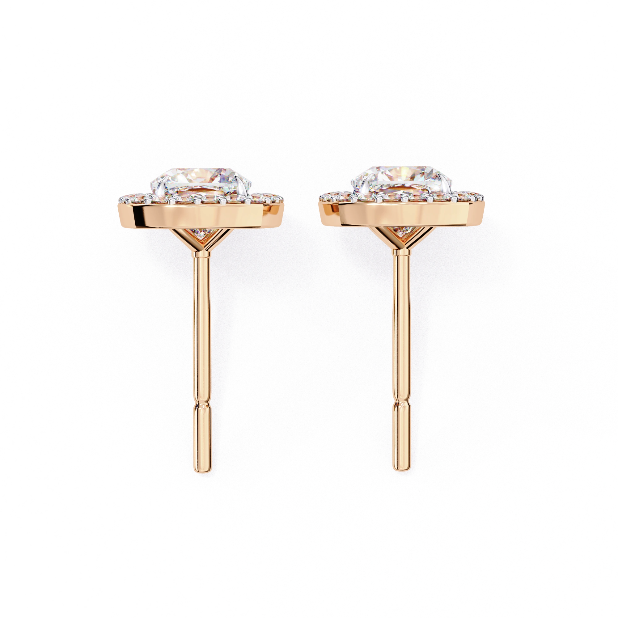 2.34 Carat Cushion Diamond Halo Stud Earrings for Women