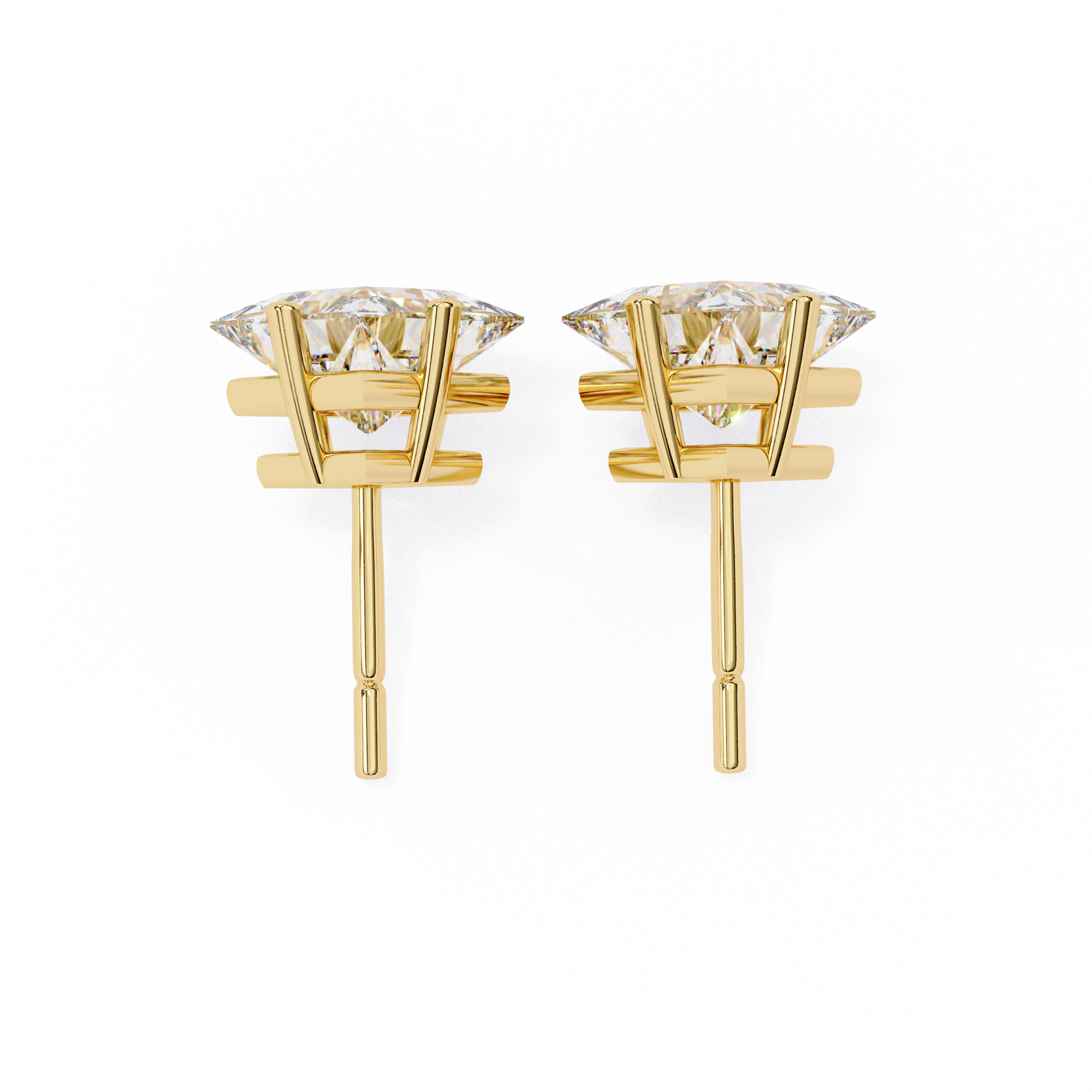 2.50 Ct Princess Cut Lab Diamond Stud Earrings