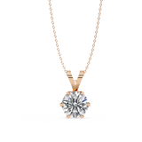2.43 Ct Lab Round Diamond Solitaire Pendant Yellow Gold
