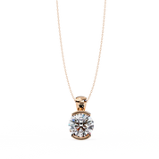 2.43 Ct Round Lab Diamond Bezel Set Pendant in Yellow Gold Lab Diamond