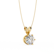 2.43 Ct Lab Round Diamond Solitaire Pendant Yellow Gold