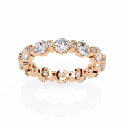 2.46 Carat Round Cut Diamond Eternity Wedding Band In Rose Gold