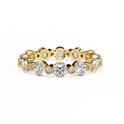 2.46 Carat Round Cut Diamond Eternity Wedding Band In Rose Gold 18K Yellow Gold Natural Diamond