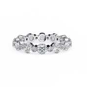 2.46 Carat Round Cut Diamond Eternity Wedding Band In Rose Gold 950 Platinum Natural Diamond