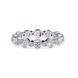 2.46 Carat Round Cut Diamond Eternity Wedding Band In Rose Gold