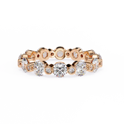 2.46 Carat Round Cut Diamond Eternity Wedding Band In Rose Gold 18K Rose Gold Natural Diamond