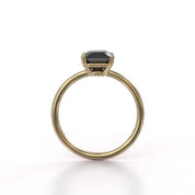 2.50 Carat Emerald Cut Black Diamond Solitaire Ring Black Diamond Engagement Ring