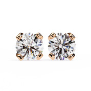 2.60 Ct Round Lab Created Diamond Stud Earrings 18K Rose Gold