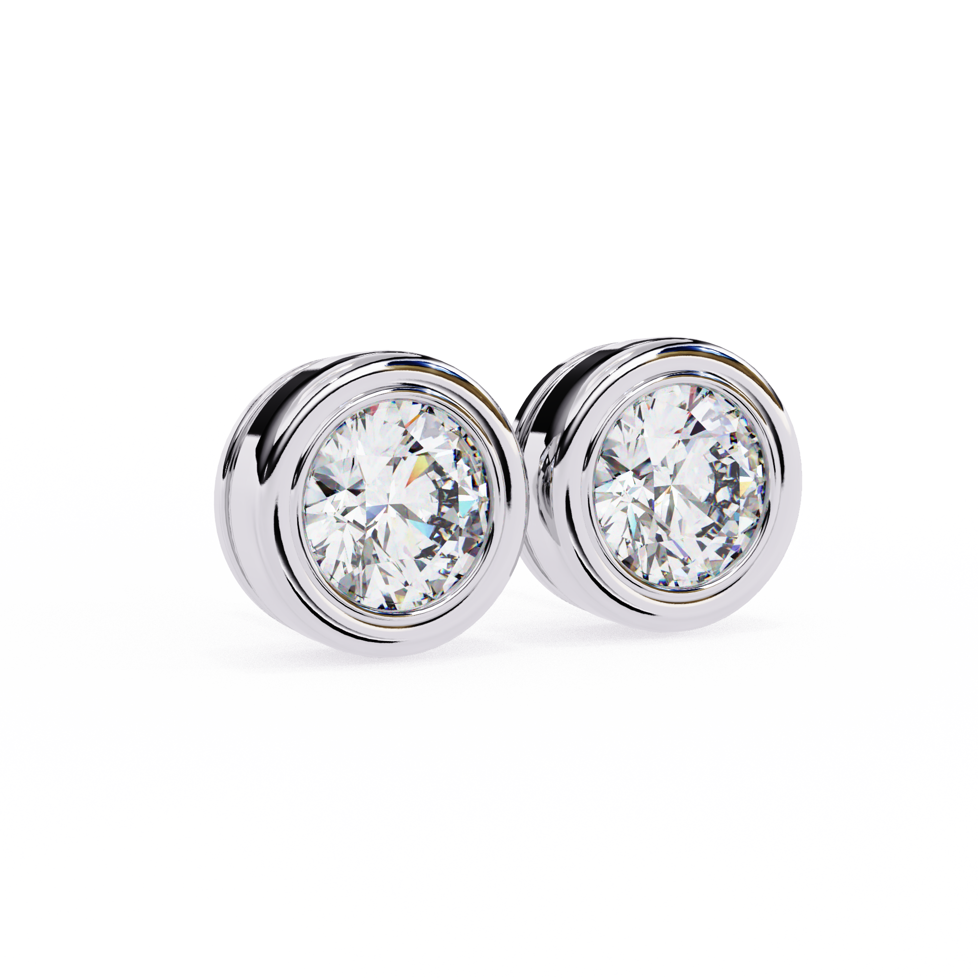 2.60 Carat Round Solitaire Lab Diamond Earrings