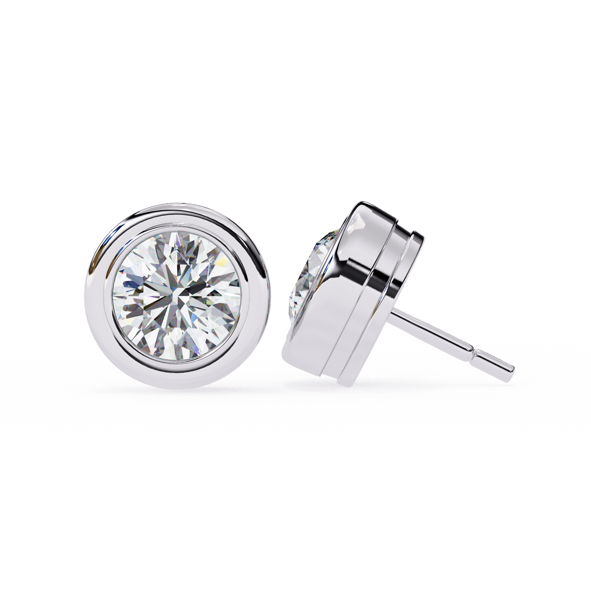 2.60 Carat Round Solitaire Lab Diamond Earrings